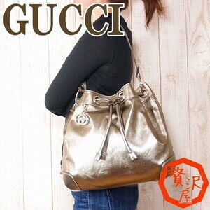 Gucci Metallic Drawstring Shoulder Bag